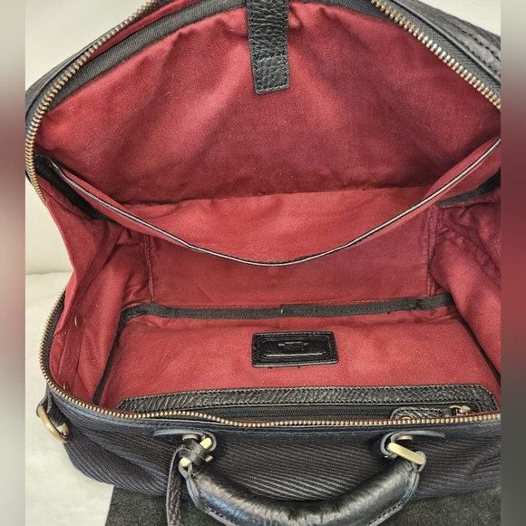 Black Leather Curduroy Travel Bag - Picture 10 of 16